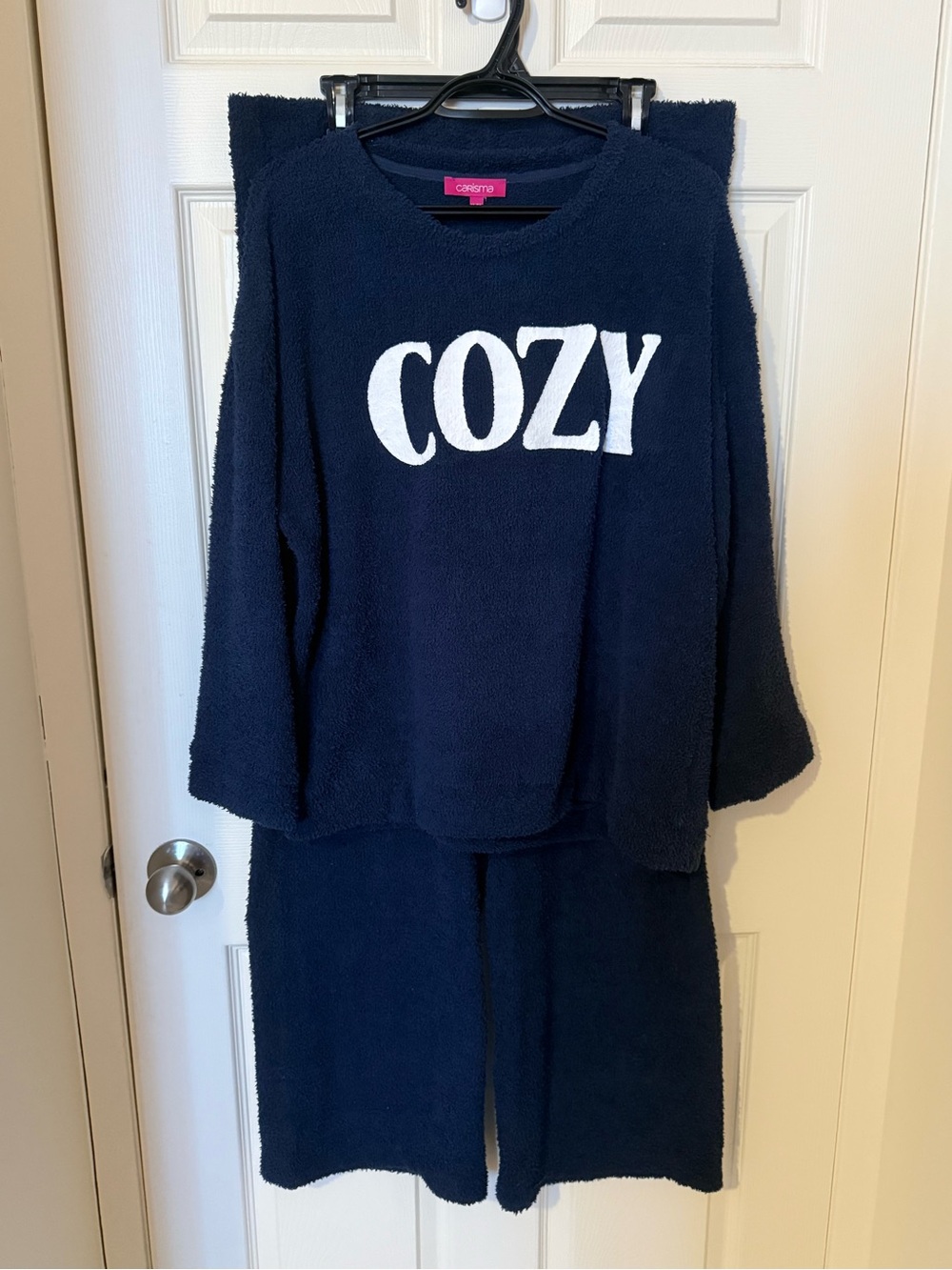 Cozy Navy Plush Pajama Set by